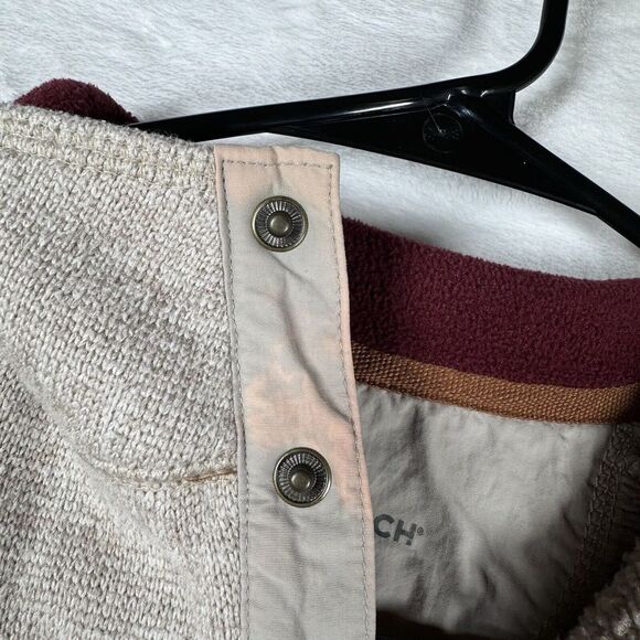 Woolrich 1/4 Snap Pullover Sweater Mens Medium Pocket Knit Sweater Neutral Beige - Picture 13 of 15